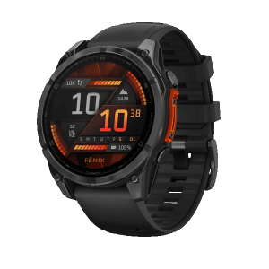 Часы Garmin Fenix 8 AMOLED 47 мм серый, черный силиконовый ремешок