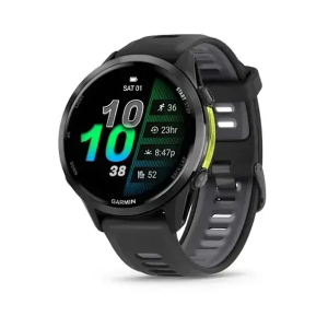 Часы Garmin Forerunner 970 черные, темно-серый DLC титановый безель, с черно-серым ремешком