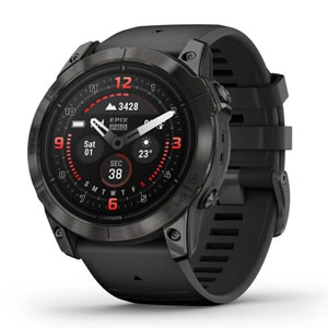 Часы Garmin epix Pro Gen 2 Sapphire Edition 51 мм, титановый угольно-серый, DLC, черный силиконовый ремешок